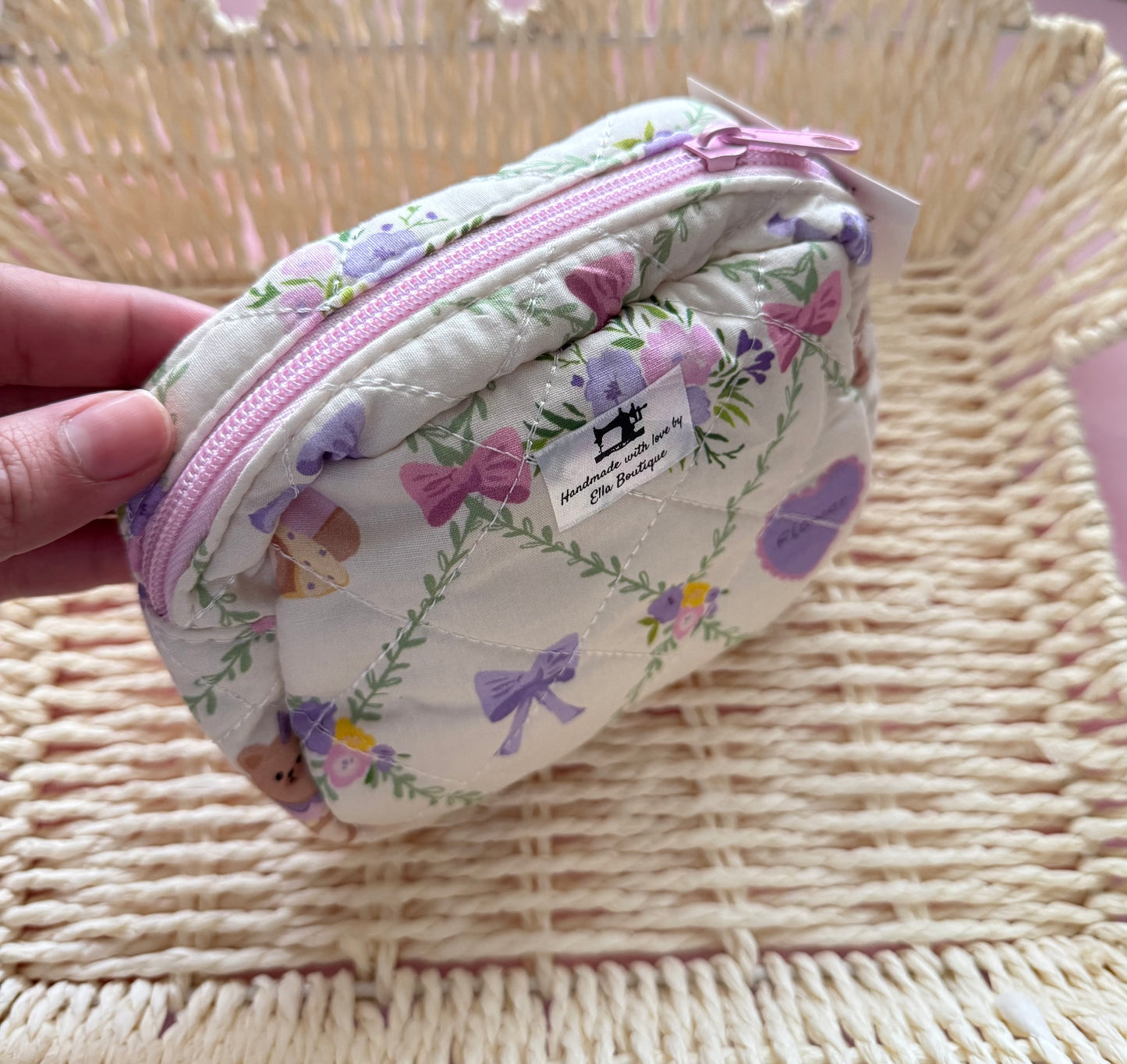 Purple Bow Mini Pouch
