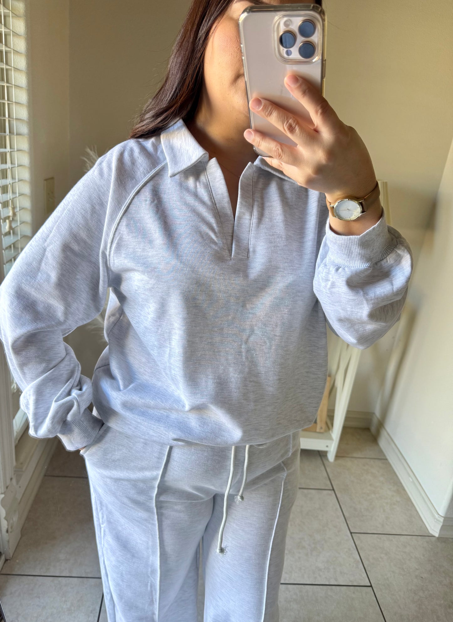 Light Grey Sweatpants Set