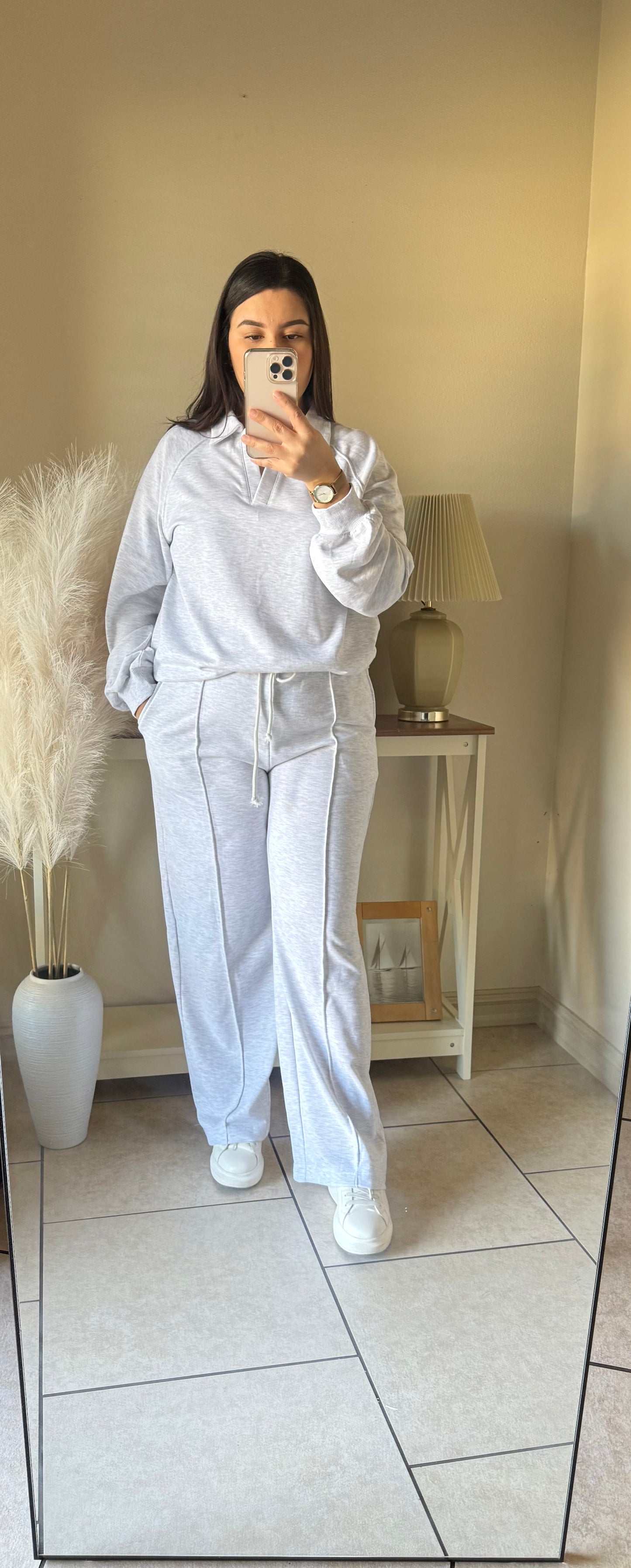 Light Grey Sweatpants Set
