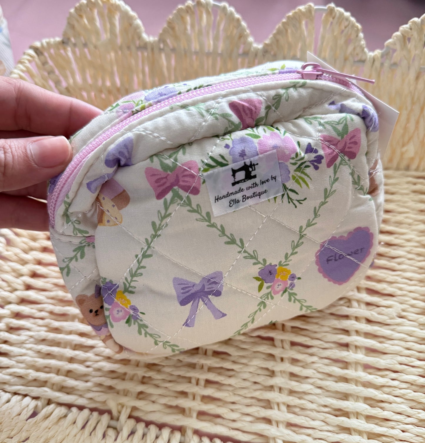 Purple Bow Mini Pouch