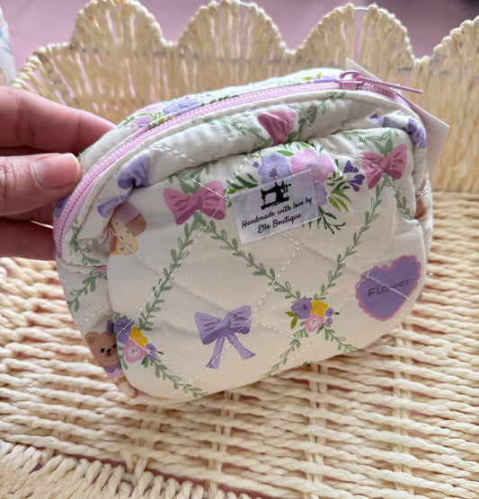 Purple Bow Mini Pouch
