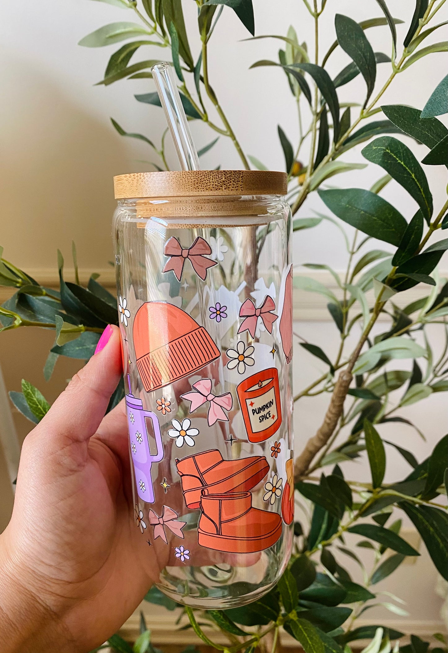 20 oz Cozy Boots Glass Cups